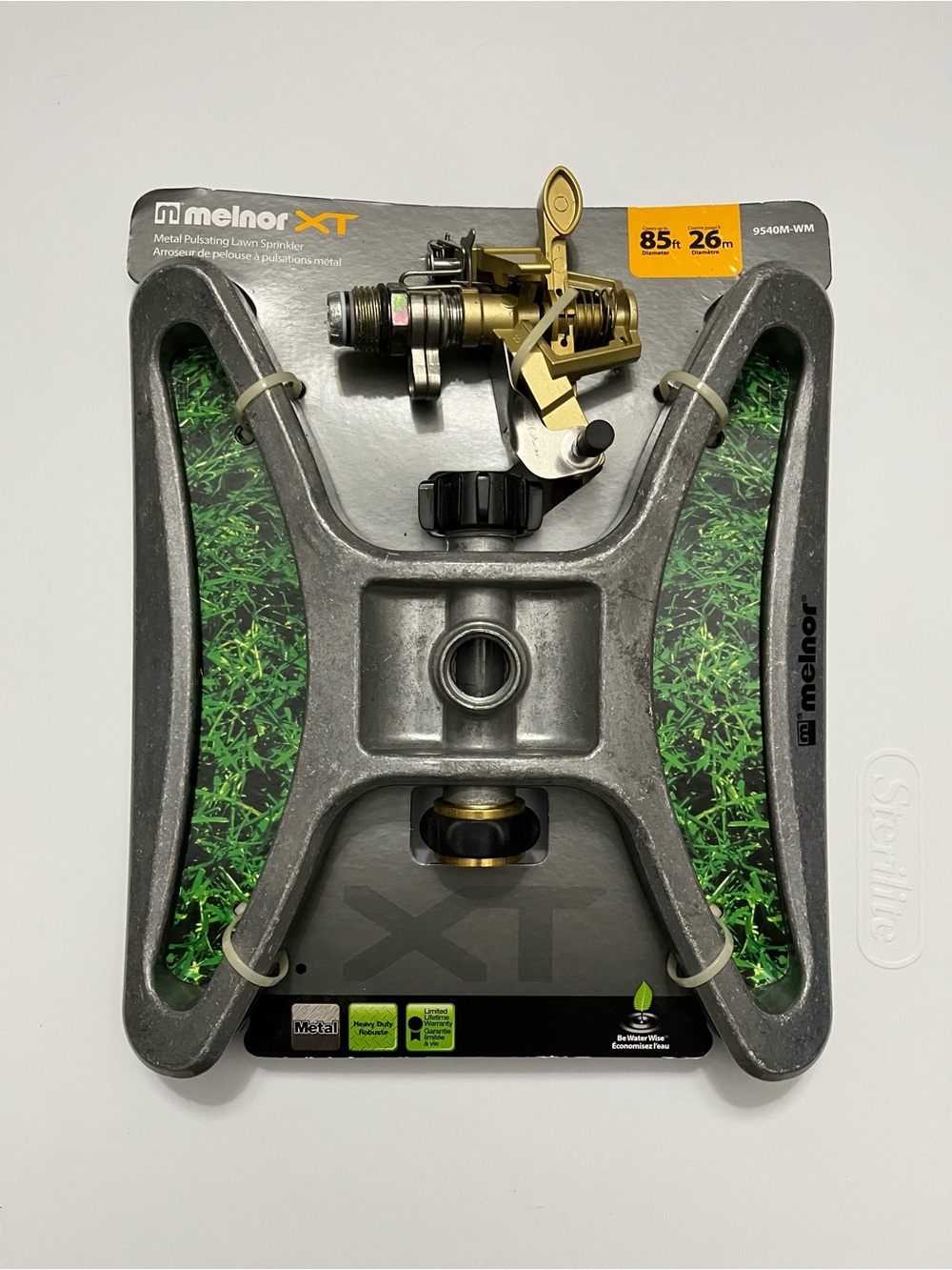 Melnor XT Metal Pulsating Lawn Sprinkler Heavy Duty 85 ft Diameter Coverage NWT